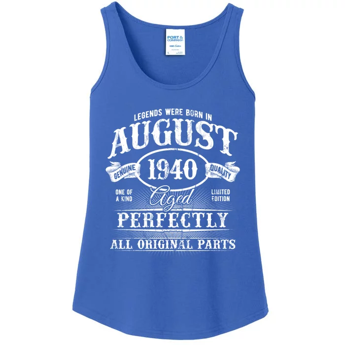 Legends Were Born In August 1940 Vintage Birthday Gift Ladies Essential Tank