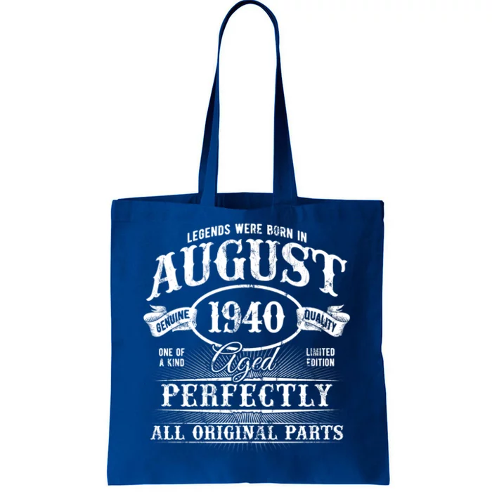 Legends Were Born In August 1940 Vintage Birthday Gift Tote Bag