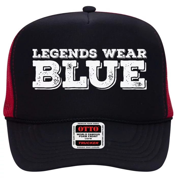 Legends Wear Blue Spirit Wear Team Game Color War High Crown Mesh Trucker Hat