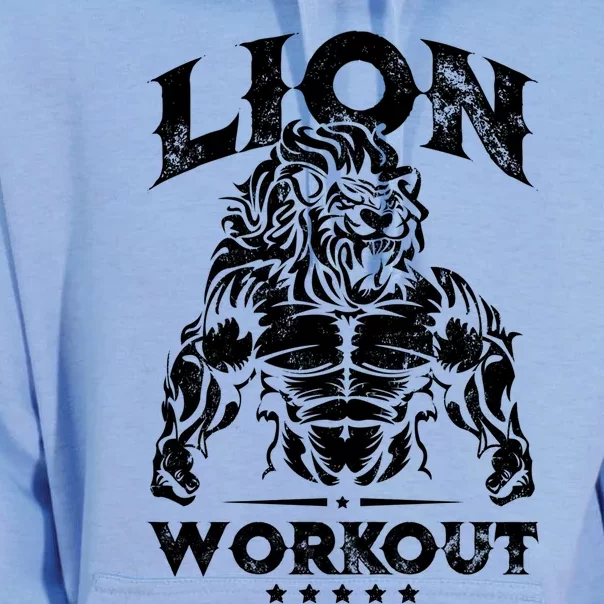 Lion Workout Beast Muscles Motivation Fitness Gym Quote Gift Unisex Surf Hoodie