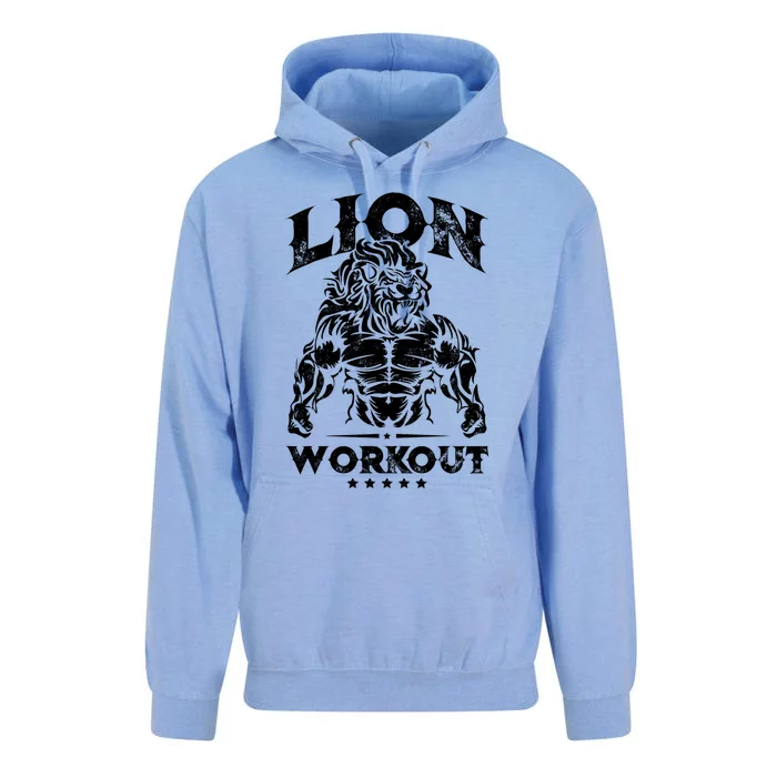 Lion Workout Beast Muscles Motivation Fitness Gym Quote Gift Unisex Surf Hoodie