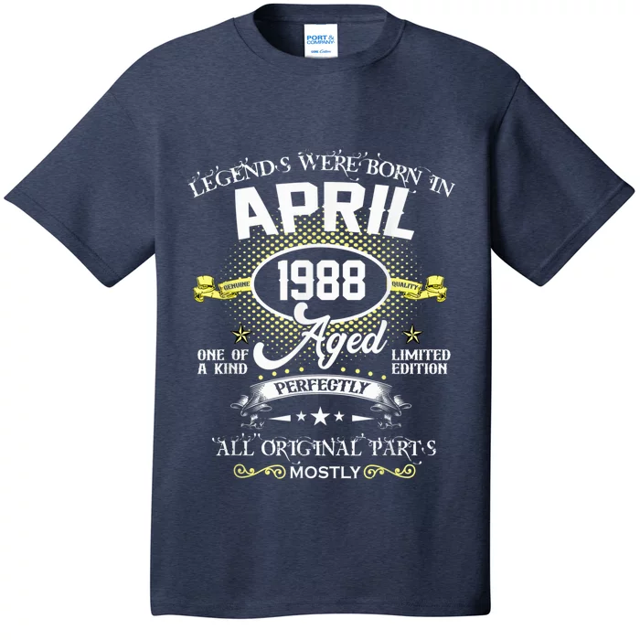 Legends Were Born In April 1988 35th Birthday Present Gifts T-Shirt