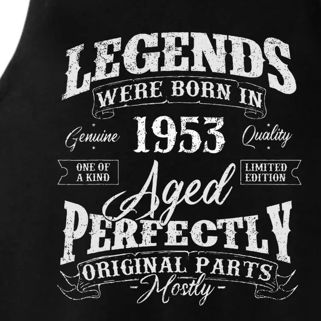 Legends Were Born In 1953 Year Of Birth Birthday Ladies Tri-Blend Wicking Tank