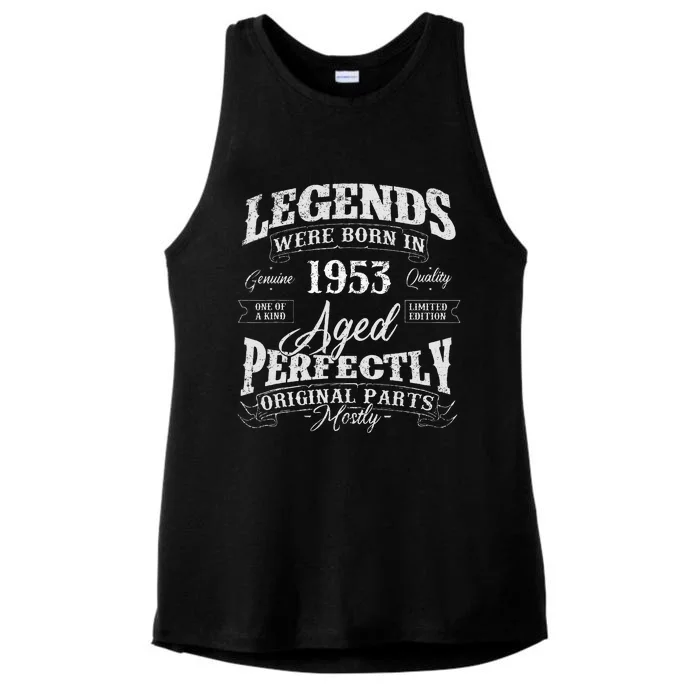 Legends Were Born In 1953 Year Of Birth Birthday Ladies Tri-Blend Wicking Tank