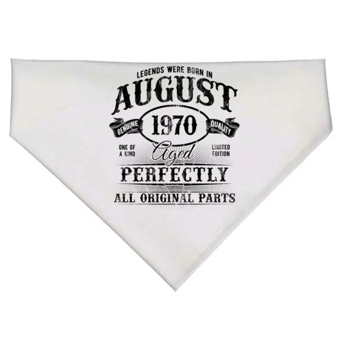 Legends Were Born In August 1970 Vintage Birthday Meaningful Gift USA-Made Doggie Bandana