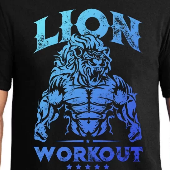 Lion Workout Beast Muscles Motivation Fitness Gym Quote Gift Pajama Set