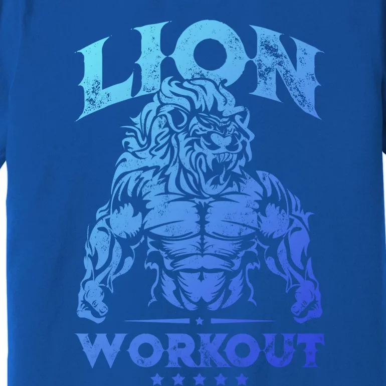 Lion Workout Beast Muscles Motivation Fitness Gym Quote Gift Premium T-Shirt