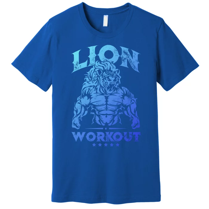 Lion Workout Beast Muscles Motivation Fitness Gym Quote Gift Premium T-Shirt