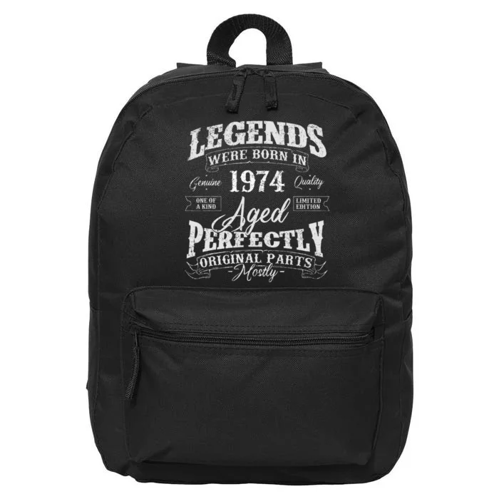 Legends Were Born In 1974 Year Of Birth Birthday 16 in Basic Backpack