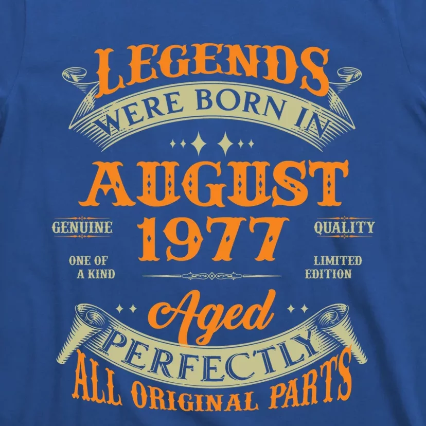 Legends Were Born In August 1977 Gift T-Shirt