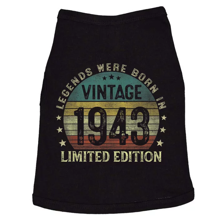 Legends Were Born In 1943 80 Year Old Gifts 80th Birthday Doggie Tank