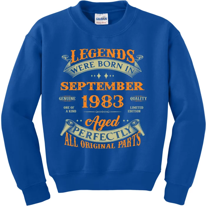 Legends Were Born In September 1983 40th Birthday Gift Kids Sweatshirt