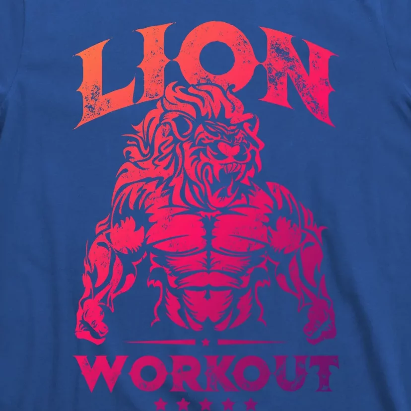 Lion Workout Beast Muscles Motivation Fitness Gym Quote Gift T-Shirt