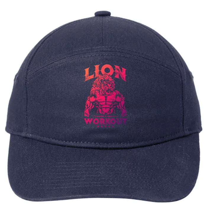 Lion Workout Beast Muscles Motivation Fitness Gym Quote Gift 7-Panel Snapback Hat