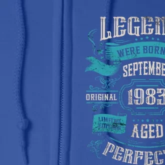 Legends Were Born In September 1983 Birthday Gift Full Zip Hoodie