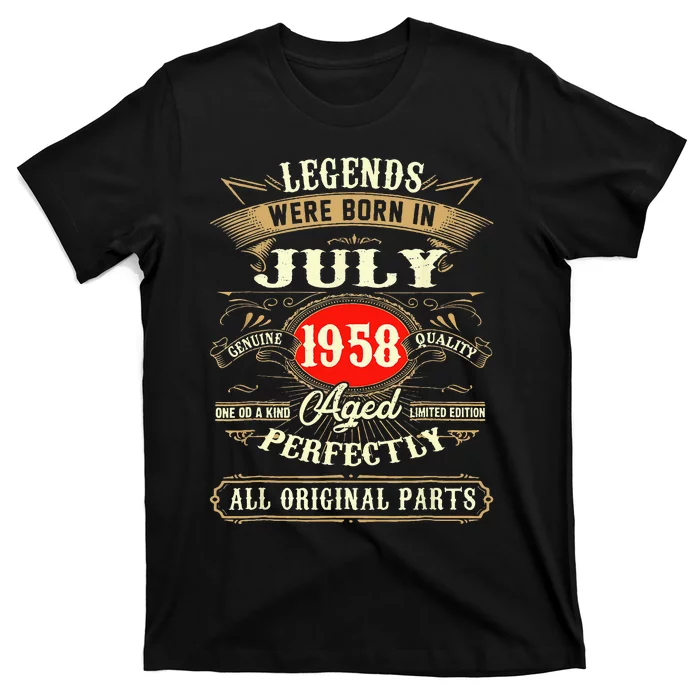 Legends Were Born In July 1958 65th Birthday Gifts T-Shirt