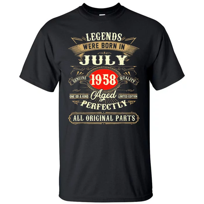 Legends Were Born In July 1958 65th Birthday Gifts Tall T-Shirt