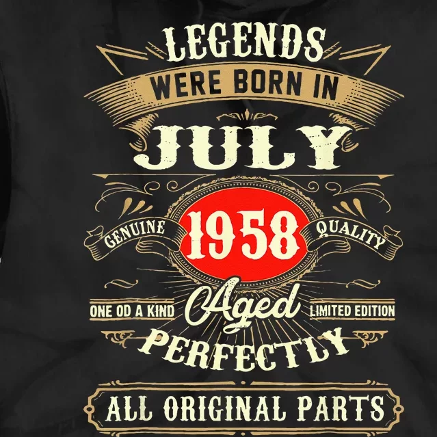 Legends Were Born In July 1958 65th Birthday Gifts Tie Dye Hoodie