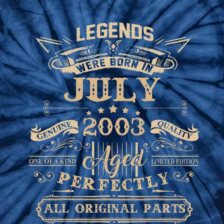 Legends Were Born In July 2003 20 Year Old Birthday Gifts Tie-Dye T-Shirt