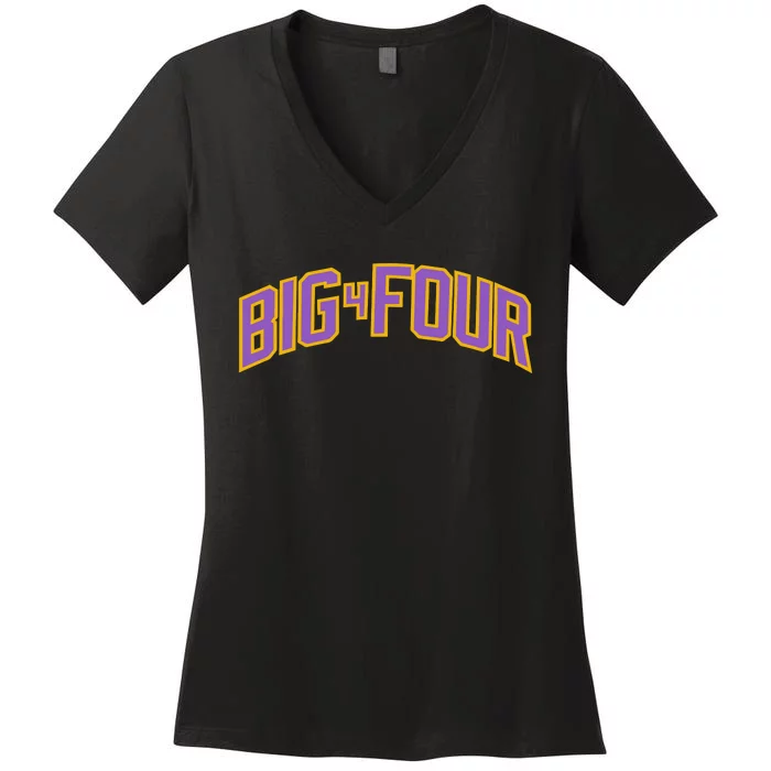 L.S.U Women Basketball Big 4 Four Women's V-Neck T-Shirt