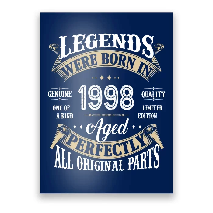 Legends Were Born In 1998 Aged Perfectly Birthday Poster