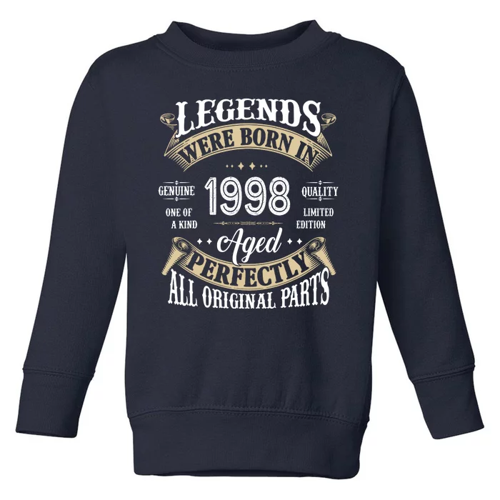 Legends Were Born In 1998 Aged Perfectly Birthday Toddler Sweatshirt