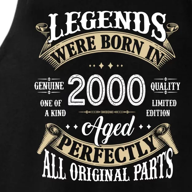 Legends Were Born In 2000 Aged Perfectly Birthday Ladies Tri-Blend Wicking Tank