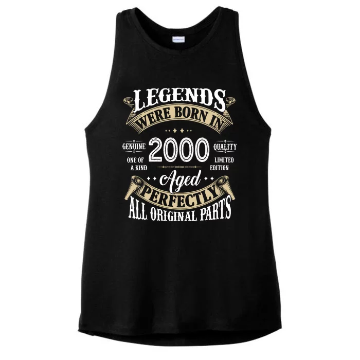 Legends Were Born In 2000 Aged Perfectly Birthday Ladies Tri-Blend Wicking Tank