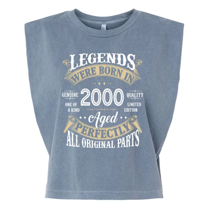 Legends Were Born In 2000 Aged Perfectly Birthday Garment-Dyed Women's Muscle Tee