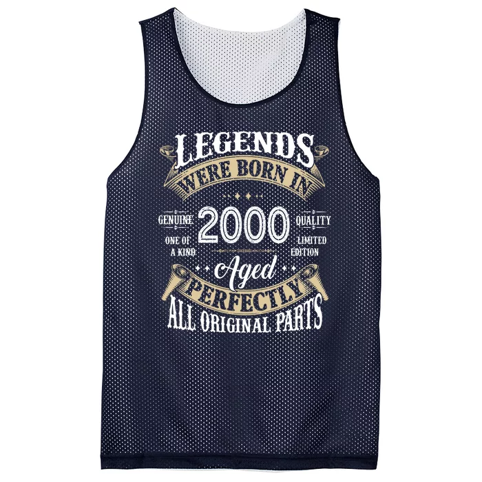 Legends Were Born In 2000 Aged Perfectly Birthday Mesh Reversible Basketball Jersey Tank