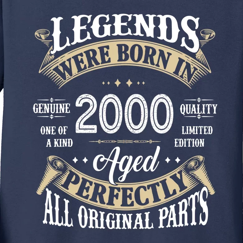 Legends Were Born In 2000 Aged Perfectly Birthday Kids Long Sleeve Shirt