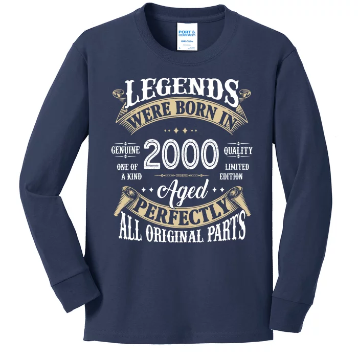 Legends Were Born In 2000 Aged Perfectly Birthday Kids Long Sleeve Shirt