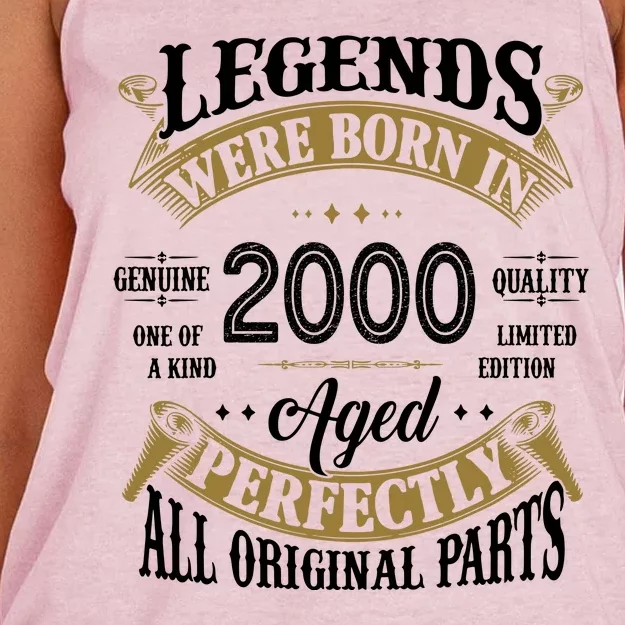 Legends Were Born In 2000 Aged Perfectly Birthday Women's Knotted Racerback Tank