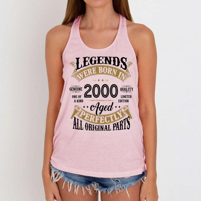 Legends Were Born In 2000 Aged Perfectly Birthday Women's Knotted Racerback Tank