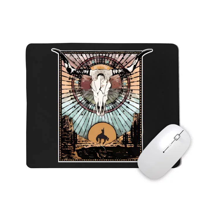 Longhorn Western Country Sweater Western Aesthetic Wild Mousepad