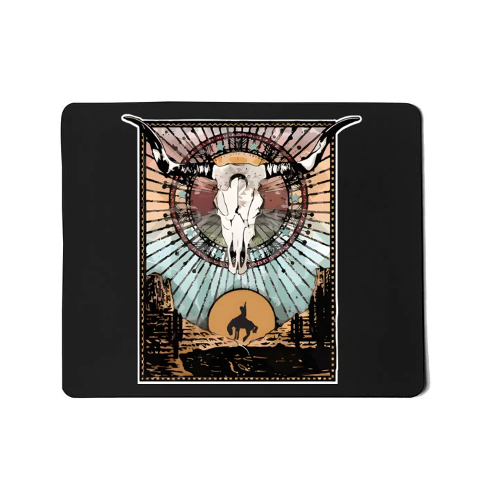 Longhorn Western Country Sweater Western Aesthetic Wild Mousepad