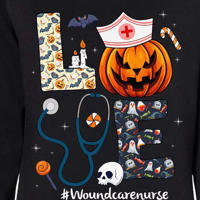 Love Wound Care Nurse Life Spooky Halloween Pumpkin Nurse Womens California Wash Sweatshirt