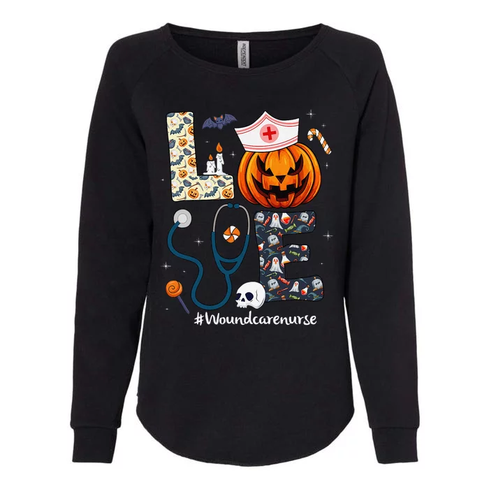 Love Wound Care Nurse Life Spooky Halloween Pumpkin Nurse Womens California Wash Sweatshirt