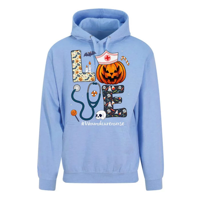 Love Wound Care Nurse Life Spooky Halloween Pumpkin Nurse Unisex Surf Hoodie