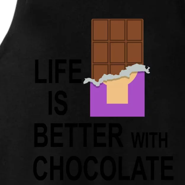 Life With Chocolate Delicious Chocolate Eating Cool Gift Ladies Tri-Blend Wicking Tank