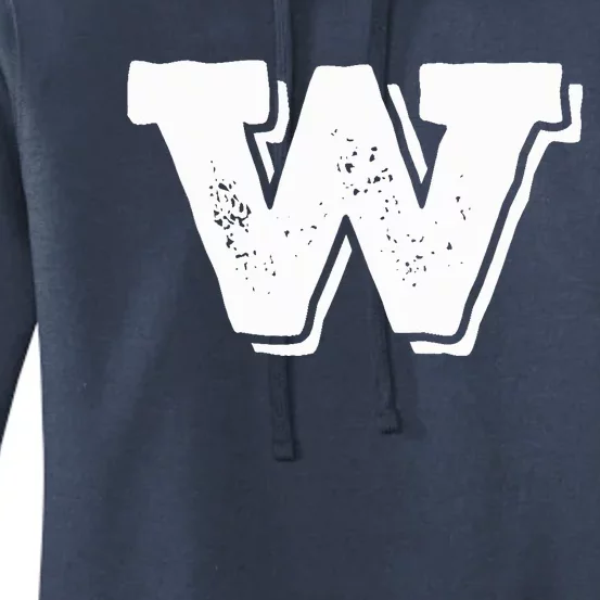 Letter W Capital Alphabet College Varsity Monogram Club Women's Pullover Hoodie