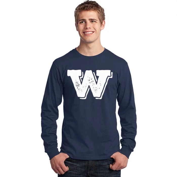 Letter W Capital Alphabet College Varsity Monogram Club Tall Long Sleeve T-Shirt