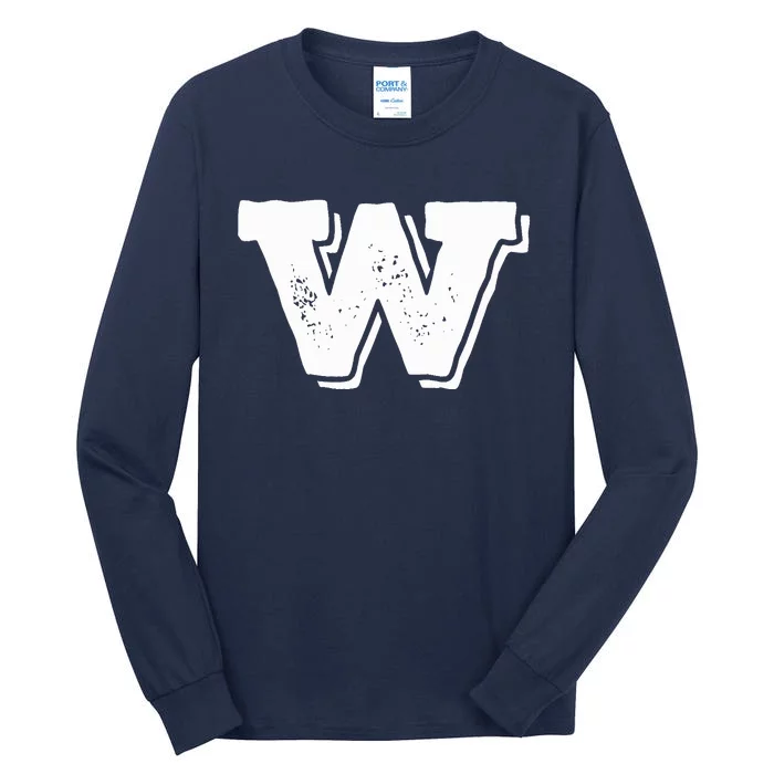 Letter W Capital Alphabet College Varsity Monogram Club Tall Long Sleeve T-Shirt