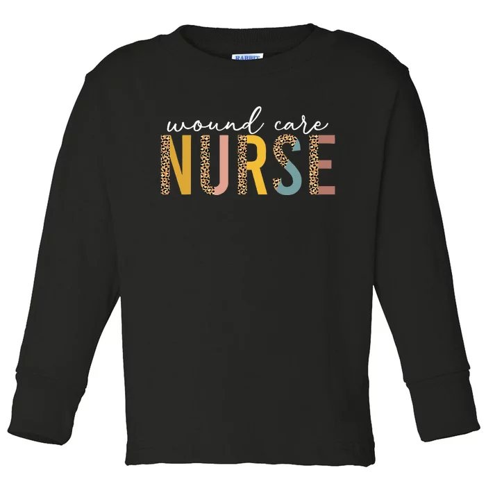 leopard Wound Care Nurse Nursing Wound Ostomy Nurse Toddler Long Sleeve Shirt