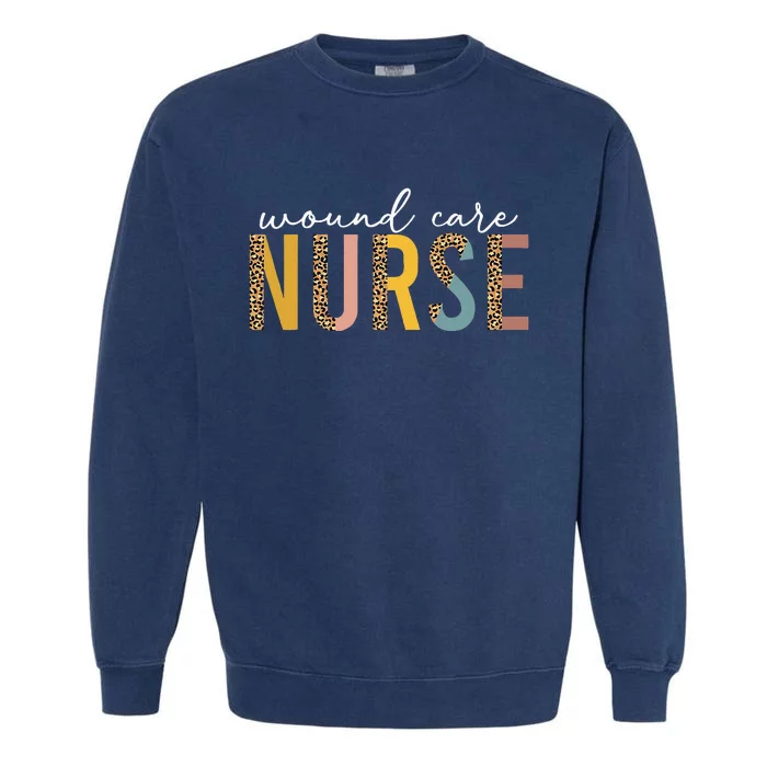 leopard Wound Care Nurse Nursing Wound Ostomy Nurse Garment-Dyed Sweatshirt