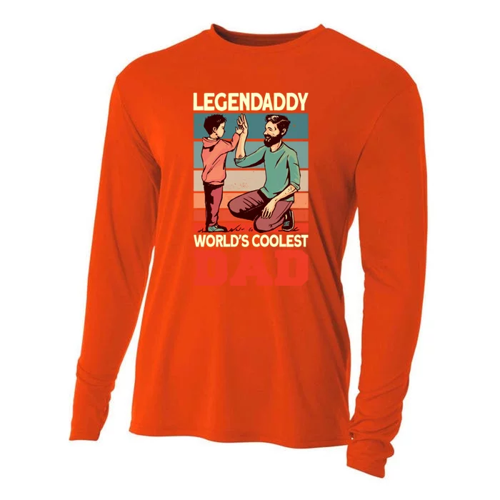 Legendaddy Worlds Coolest Dad Gift Dad And Son Fathers Day Gift Cooling Performance Long Sleeve Crew