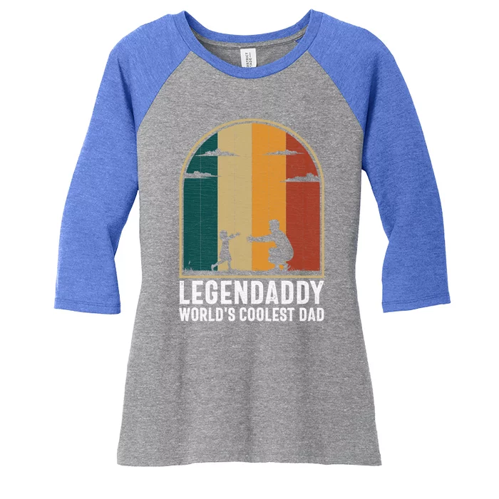 Legendaddy Worlds Coolest Dad Fathers Day Cute Gift Women's Tri-Blend 3/4-Sleeve Raglan Shirt