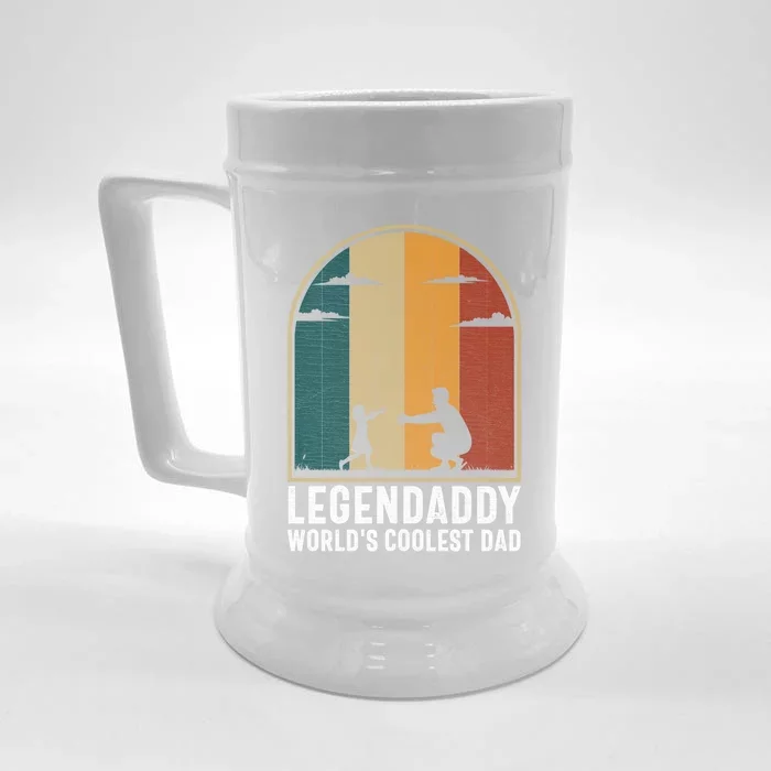 Legendaddy Worlds Coolest Dad Fathers Day Cute Gift Front & Back Beer Stein