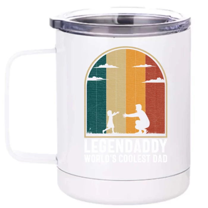 Legendaddy Worlds Coolest Dad Fathers Day Cute Gift Front & Back 12oz Stainless Steel Tumbler Cup