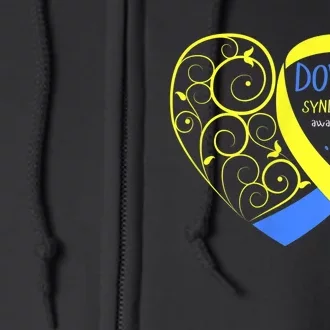 Love World Down Syndrome Awareness  Day Love Full Zip Hoodie